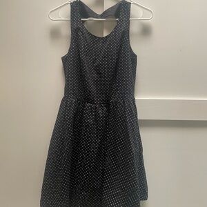 Open back black & white polka dot dress WITH POCKETS!
